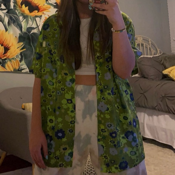 URBAN OUTFITTERS Drawn Ditsy Print Camp Shirt - Picture 6 of 6